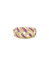 18k Ruby and Diamond Basketweave Ring Fine Jewelry arcadeshops.com