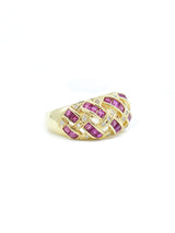 18k Ruby and Diamond Basketweave Ring Fine Jewelry arcadeshops.com