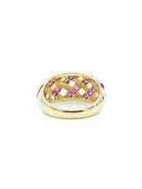 18k Ruby and Diamond Basketweave Ring Fine Jewelry arcadeshops.com
