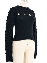 Matsuda Black Knit Crop Sweater Top arcadeshops.com