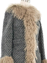 1990s Dolce and Gabbana Mongolian Fur Trim Coat Outerwear arcadeshops.com