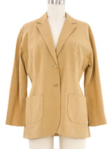 2000s Prada Tan Notched Collar Blazer Jacket arcadeshops.com