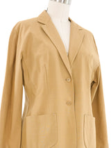 2000s Prada Tan Notched Collar Blazer Jacket arcadeshops.com