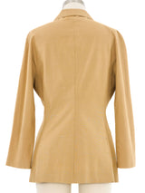 2000s Prada Tan Notched Collar Blazer Jacket arcadeshops.com