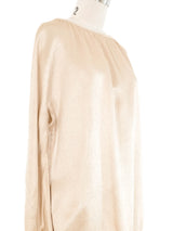 1970s Geoffrey Beene Side Tie Champagne Blouse Top arcadeshops.com