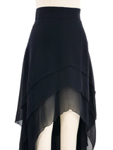 1990s Karl Lagerfeld Layered Chiffon Skirt Bottom arcadeshops.com