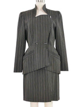 1998 Thierry Mugler Wool Stripe Skirt Suit Suit arcadeshops.com