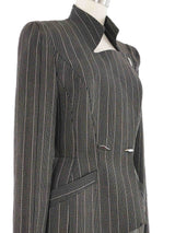 1998 Thierry Mugler Wool Stripe Skirt Suit Suit arcadeshops.com