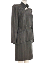 1998 Thierry Mugler Wool Stripe Skirt Suit Suit arcadeshops.com