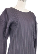 Issey Miyake Gray Pleats Please Long Sleeve Top Top arcadeshops.com