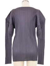 Issey Miyake Gray Pleats Please Long Sleeve Top Top arcadeshops.com