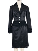 2001 John Galliano Ruffle Trimmed Satin Skirt Suit Suit arcadeshops.com