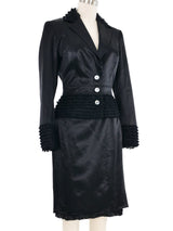2001 John Galliano Ruffle Trimmed Satin Skirt Suit Suit arcadeshops.com