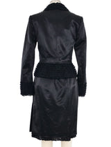 2001 John Galliano Ruffle Trimmed Satin Skirt Suit Suit arcadeshops.com