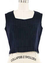 2000 Comme des Garcons Pinstripe Bustier Top arcadeshops.com
