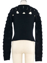 Matsuda Black Knit Crop Sweater Top arcadeshops.com