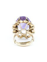 18k Gold Flower Purple Stone Ring Fine Jewelry arcadeshops.com