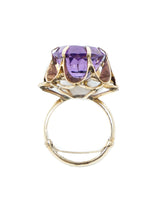 18k Gold Flower Purple Stone Ring Fine Jewelry arcadeshops.com