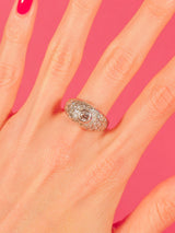 18k White Gold Diamond Dome Ring Fine Jewelry arcadeshops.com