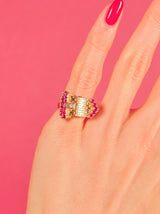 14k Ruby And Diamond Buckle Ring Fine Jewelry arcadeshops.com