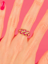 18k Ruby and Diamond Basketweave Ring Fine Jewelry arcadeshops.com