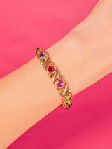 14k Gold Multistone Cabochon Bracelet Fine Jewelry arcadeshops.com