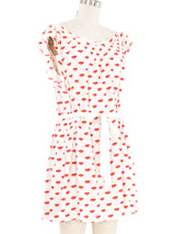 2012 Prada Lips Print Crepe Dress Dress arcadeshops.com
