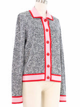 Escada Zig Zag Cardigan Top arcadeshops.com