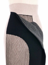 Jean Paul Gaultier Mixed Knit Skirt Bottom arcadeshops.com