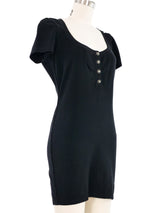 Alaia Black Knit Henley Dress Dress arcadeshops.com
