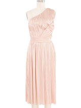 Givenchy Baby Pink Pleated One Shoulder Jersey Dress Dress arcadeshops.com
