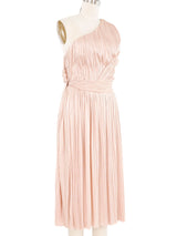 Givenchy Baby Pink Pleated One Shoulder Jersey Dress Dress arcadeshops.com