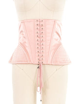 Dolce & Gabbana Pink Silk Corset Waist Belt Accessory arcadeshops.com