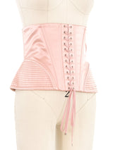 Dolce & Gabbana Pink Silk Corset Waist Belt Accessory arcadeshops.com