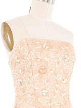 Victor Costa Embellished Blush Bustier Top arcadeshops.com