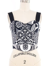 1992 Gianni Versace Geometric Bustier Top arcadeshops.com