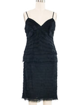 1990s Herve Leger Layered Chiffon Three Piece Skirt Suit Suit arcadeshops.com