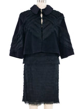 1990s Herve Leger Layered Chiffon Three Piece Skirt Suit Suit arcadeshops.com