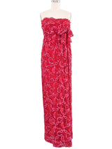1950s Sequin Embellished Strapless Lace Gown Dress arcadeshops.com