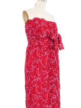 1950s Sequin Embellished Strapless Lace Gown Dress arcadeshops.com