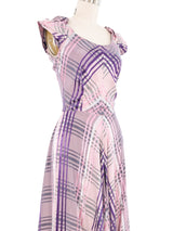 1950s Emma Domb Pastel Gingham Plaid Maxi Dress Dress arcadeshops.com