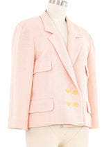 1999 Chanel Pink Cropped Double Breasted Jacket Jacket arcadeshops.com