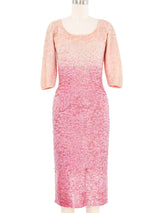 1950s Pink Ombre Sequin Knit Dress Dress arcadeshops.com