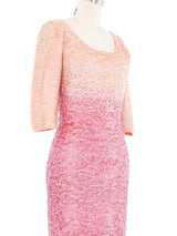 1950s Pink Ombre Sequin Knit Dress Dress arcadeshops.com