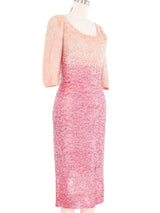 1950s Pink Ombre Sequin Knit Dress Dress arcadeshops.com