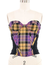 2021 Vivienne Westwood Fargo Tartan Strapless Corset Top arcadeshops.com