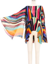 2008 Roberto Cavalli Silk Caped Blouse Top arcadeshops.com