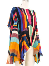 2008 Roberto Cavalli Silk Caped Blouse Top arcadeshops.com