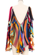 2008 Roberto Cavalli Silk Caped Blouse Top arcadeshops.com