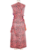 2017 Comme des Garcons Faux Leather Leopard Print Ruffle Dress Dress arcadeshops.com